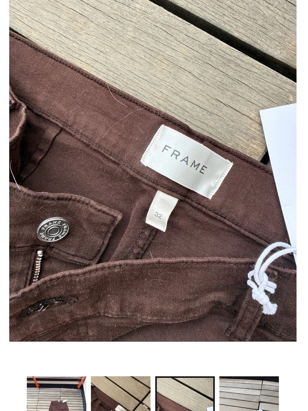 Frame Denim Wide-Leg Jeans in Deep Brown - Picture 3 of 4